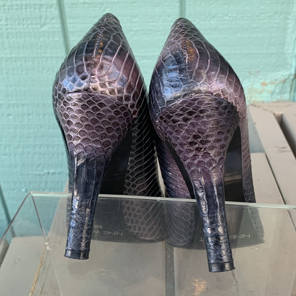 Vintage Python Purple Heels Pointed Toe - image 6